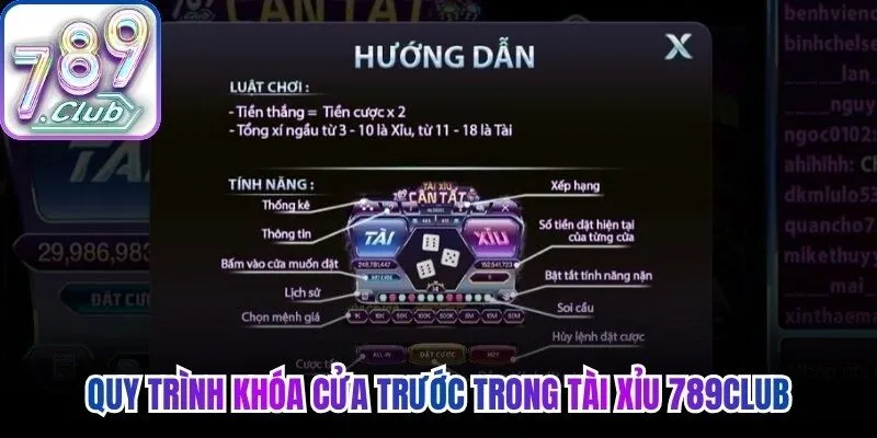 Quy trình khóa cửa trước trong tài xỉu 789Club